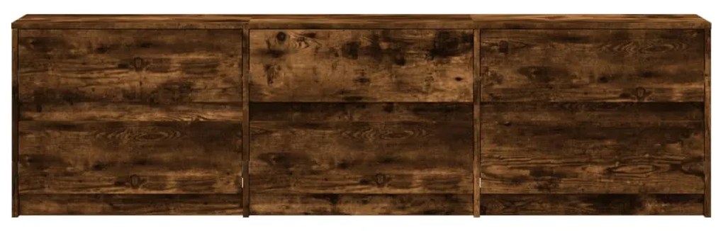 füstös tölgy színű szerelt fa LED-es TV-szekrény 180x34x50 cm
