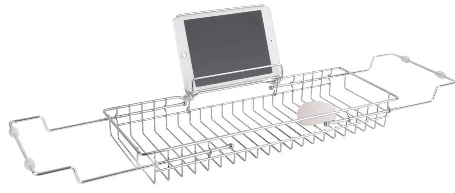 Tub ezüstszínű állítható polc fürdőkádra, 61 - 86 cm - PT LIVING