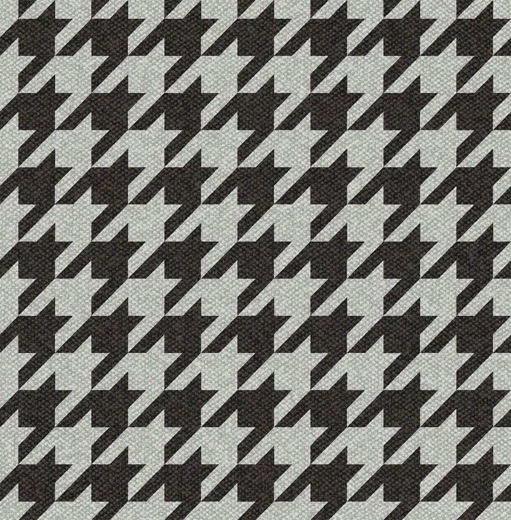 Fekete-fehér Flizelin Tapéta Pepita Mintás Monokróm