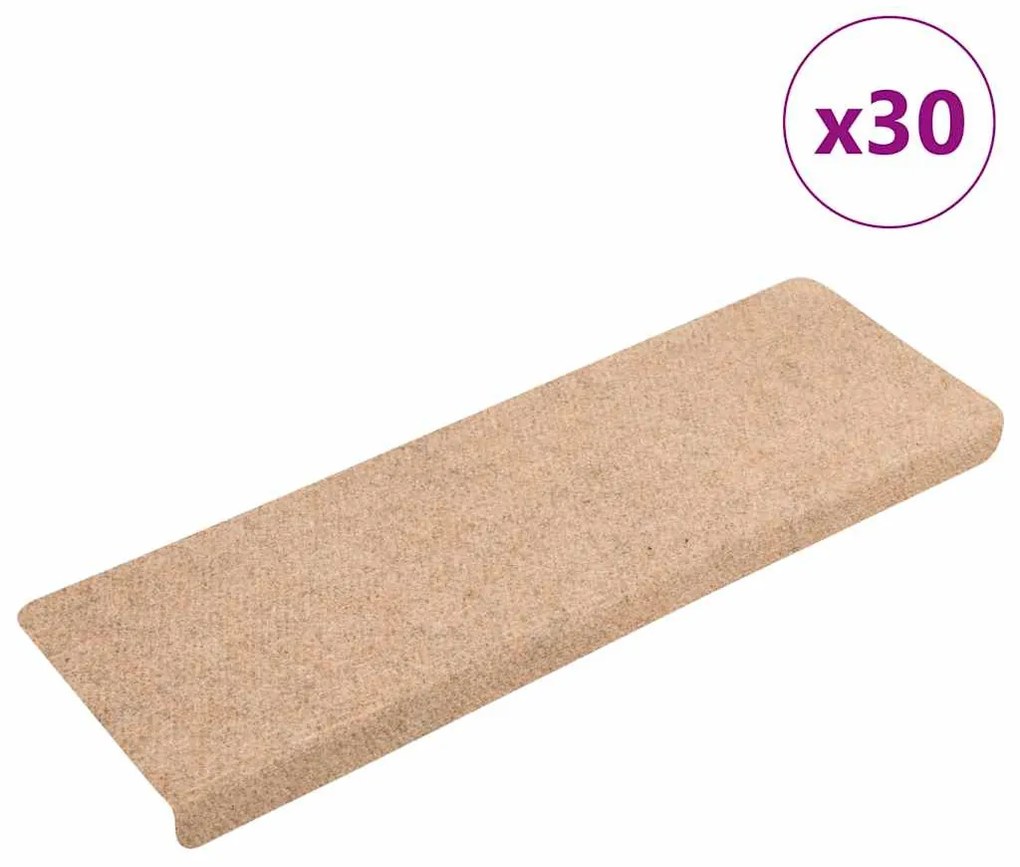 30 db krém öntapadó lépcsőszőnyeg 65x21x4 cm
