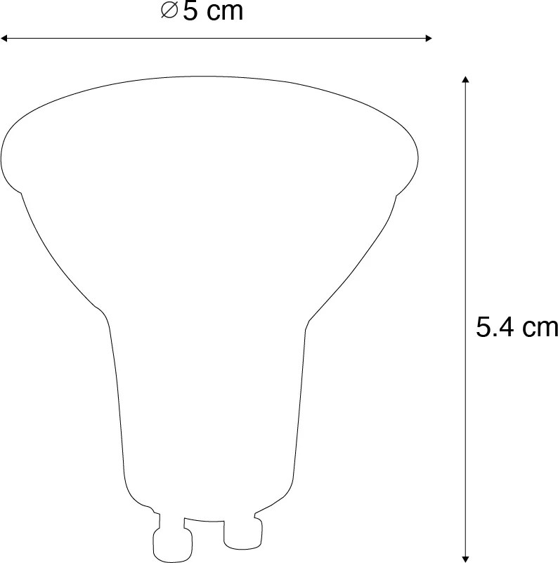 5 db GU10 LED lámpa fekete 7W 610 lm 3000K