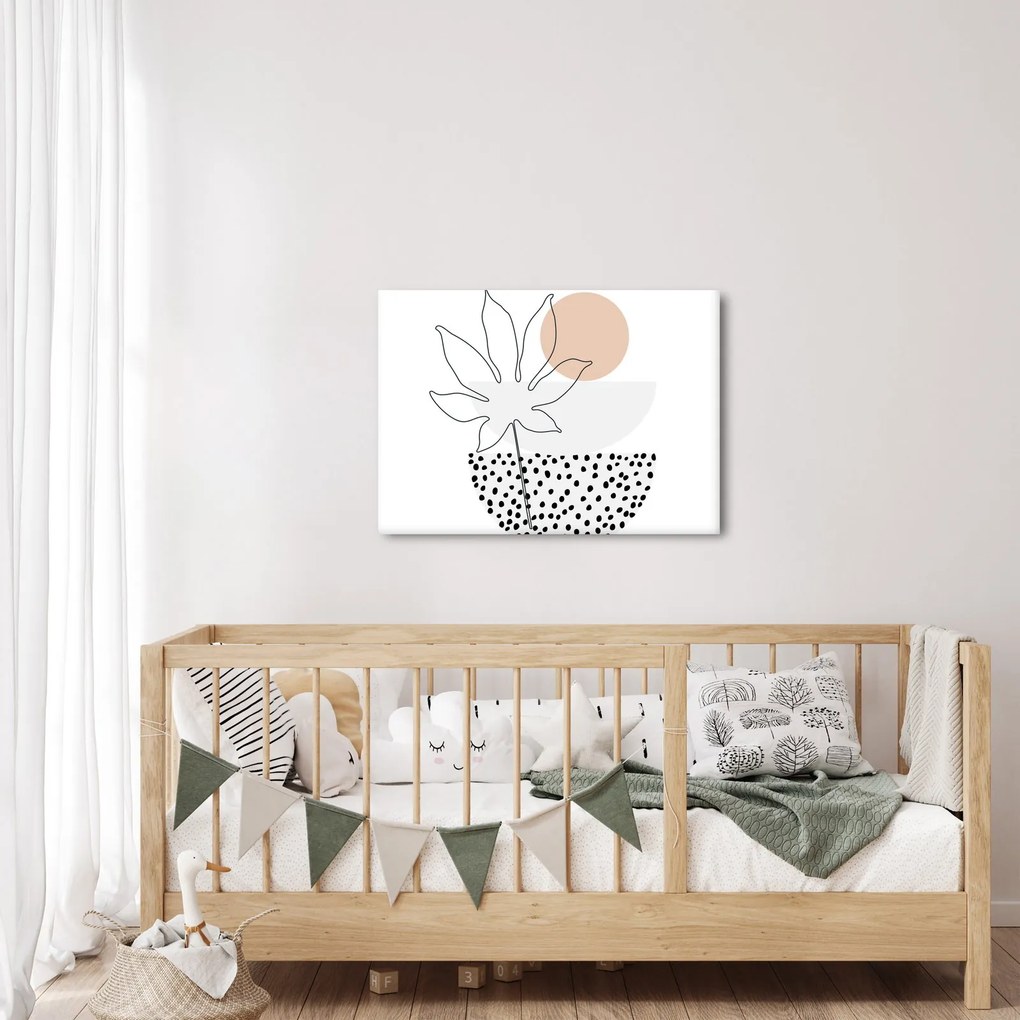 Kép - Vonal művészet virágok N⁰3 (70x50 cm)