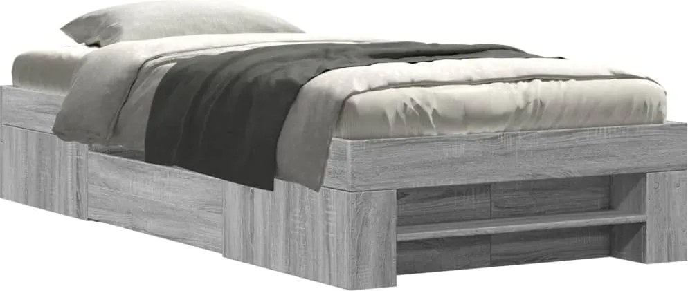 vidaXL sonoma tölgyszínű szerelt fa ágykeret 90 x 200 cm