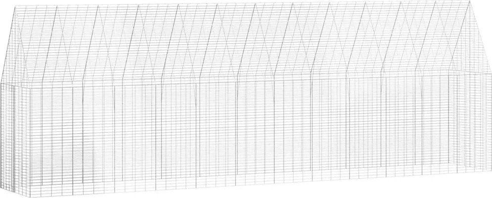 vidaXL Csirkeketrec 2 pcs Ezüst 600 x 100 x 210 cm Horganyzott acél