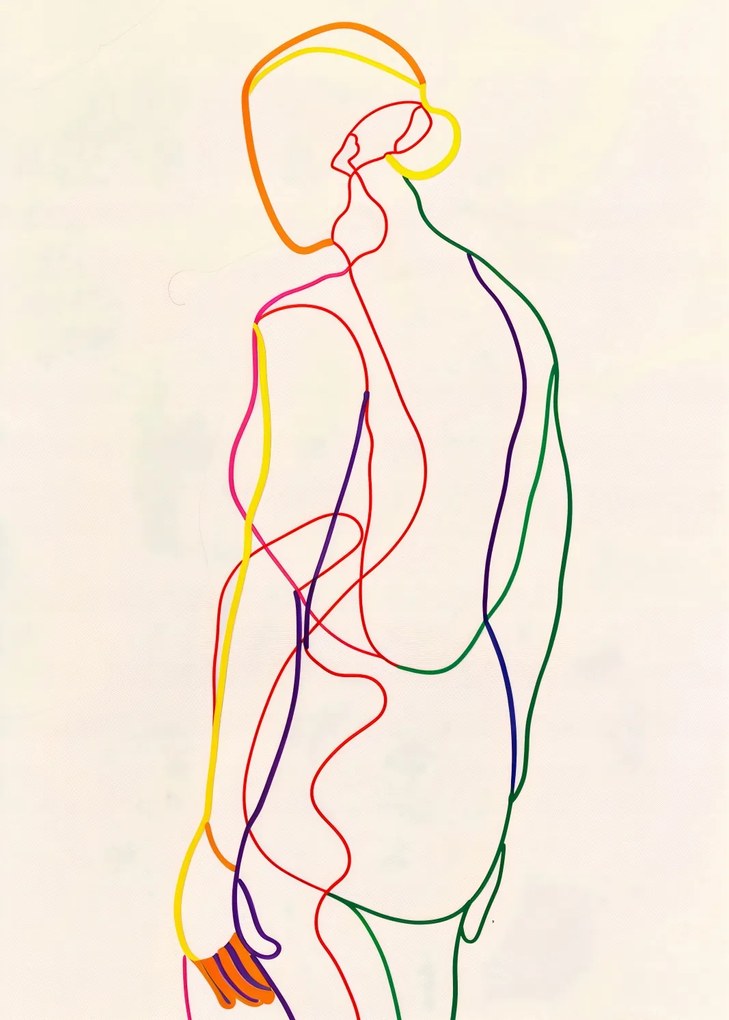 Poszter 25x35cm Szivárványos körvonal