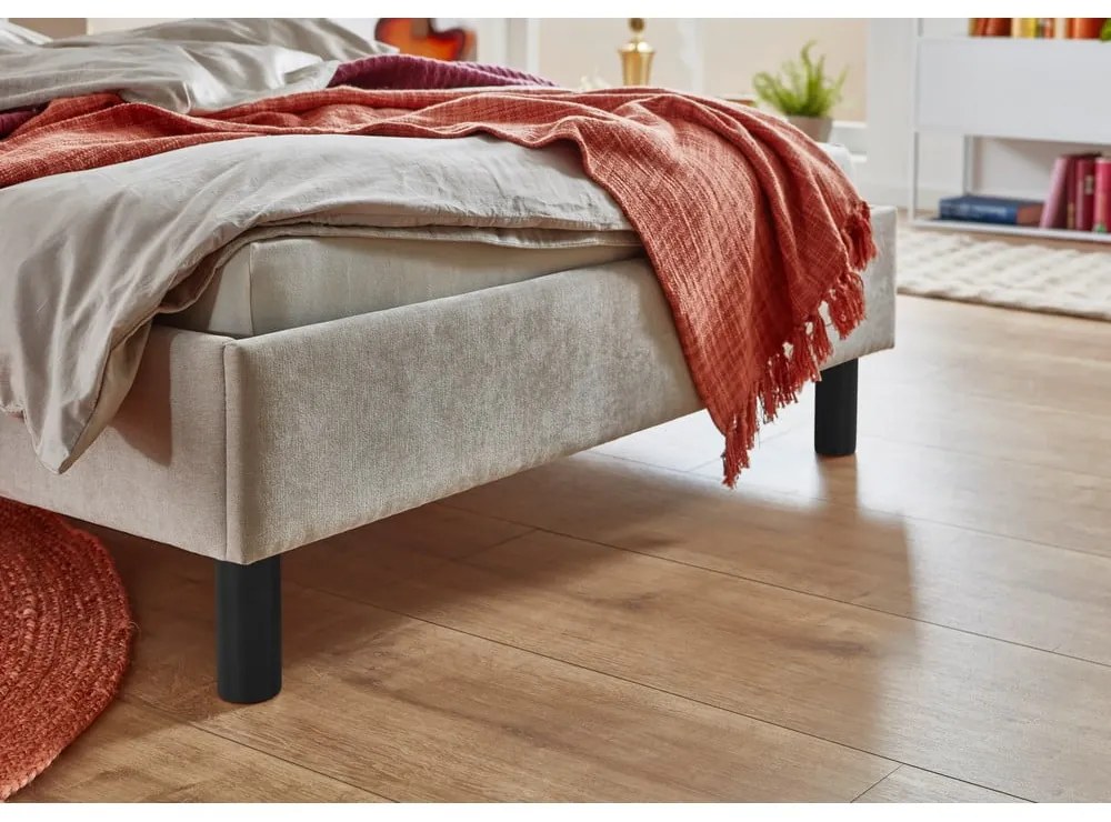 Bézs kárpitozott franciaágy ágyrács nélkül 140x200 cm Joker – Meise Möbel