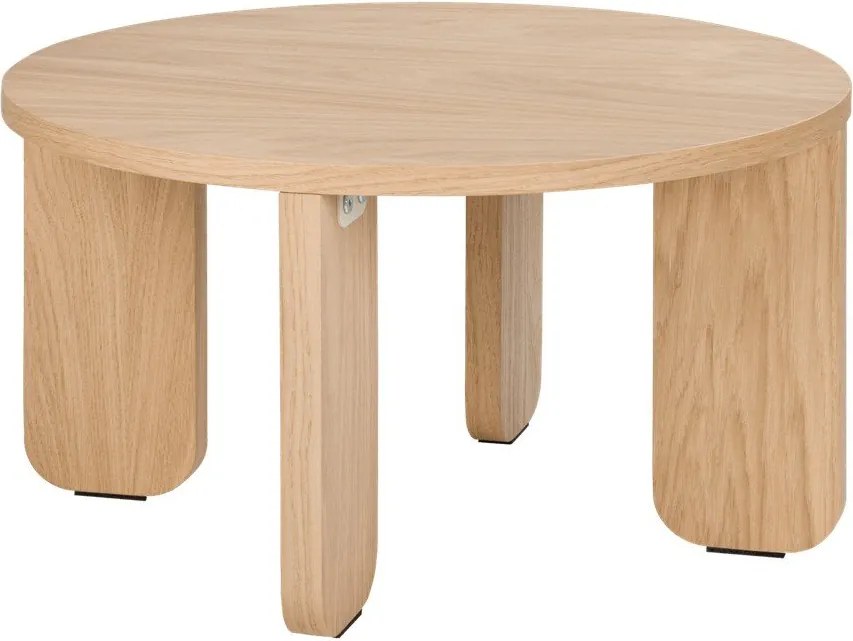 Natúr színű kerek dohányzóasztal tölgyfa dekoros asztallappal ø 55 cm Kuvu – noo.ma