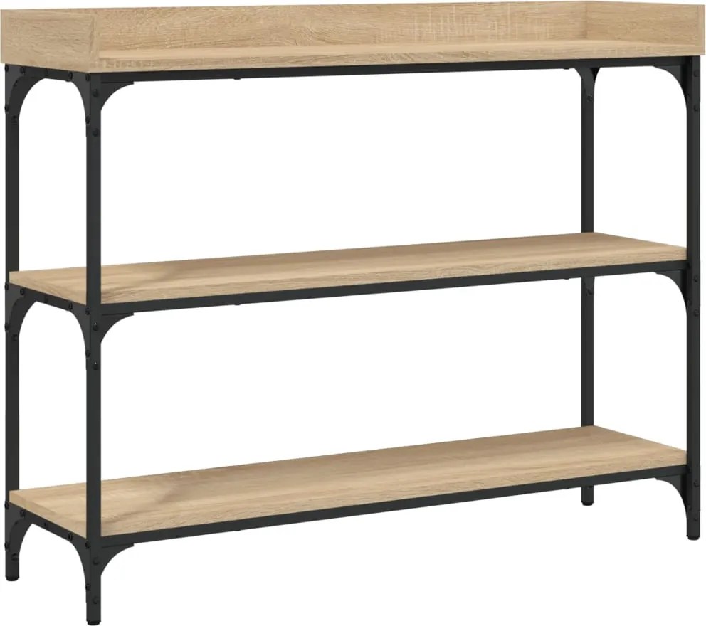 vidaXL sonoma tölgy színű tálalóasztal polcokkal 100 x 30 x 80 cm