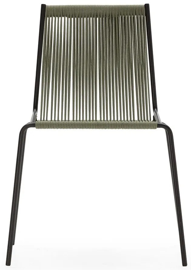 Zöld fém rakásolható étkezőszék szett 2 db-os Emily – Marckeric