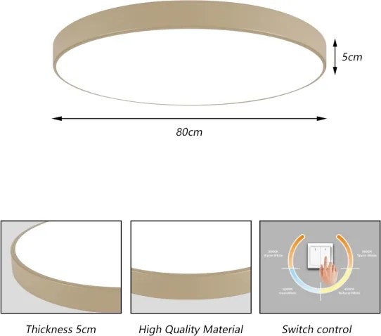 Brilagi-LED Mennyezeti lámpatest POOL LED/100W/230V 3000/4500/6000K, Ø 80 cm, bézs