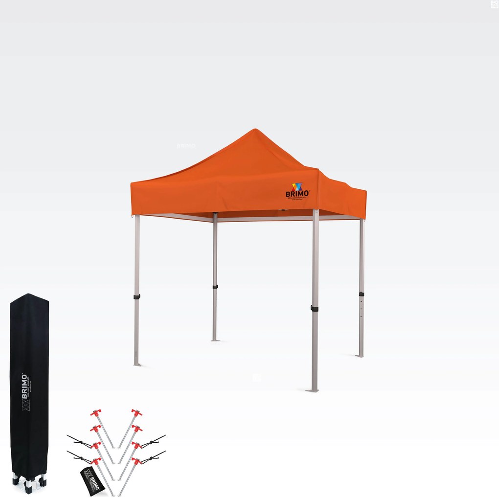 Összecsukható alumínium árusítóstand falak nélkül | BRIMO Exclusive Alu 2x2 m - falak nélkül - Narancs