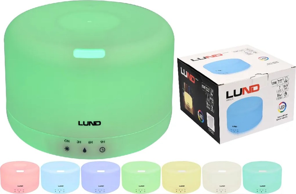 Lund Aromaterápiás Párásító Led 1L Aroma Diffúzor Fehér Lund 66906