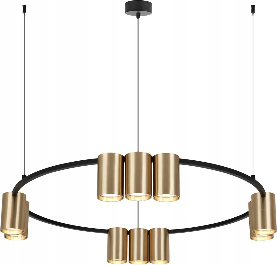 Led-es Függőlámpa Genesis Black Gold 10xGU10