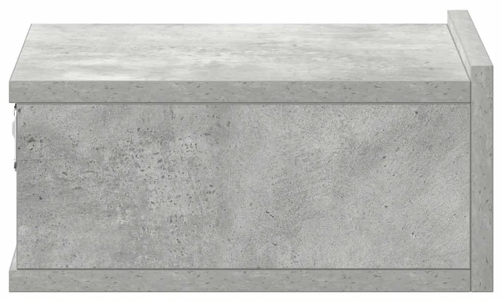 2 db betonszürke szerelt fa függő éjjeliszekrény 40x30x15 cm