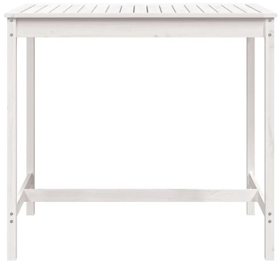 fehér tömör fenyőfa kerti asztal 121x82,5x110 cm