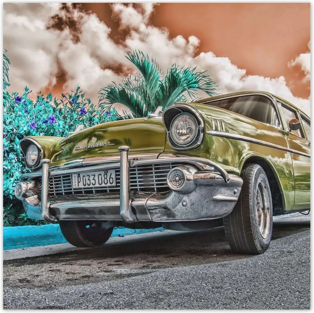 Poszterek 100x100 Sárga antik autó