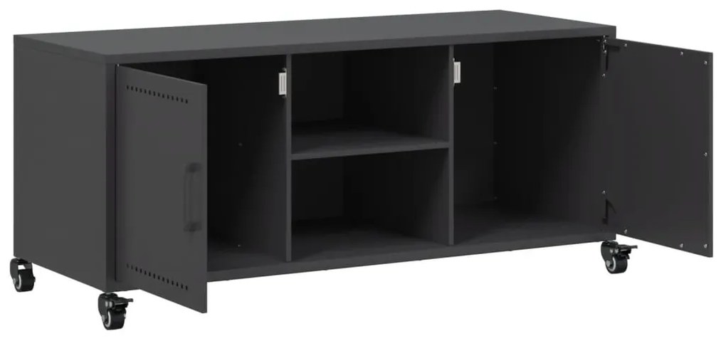 fekete acél TV-szekrény 100,5 x 39 x 43,5 cm
