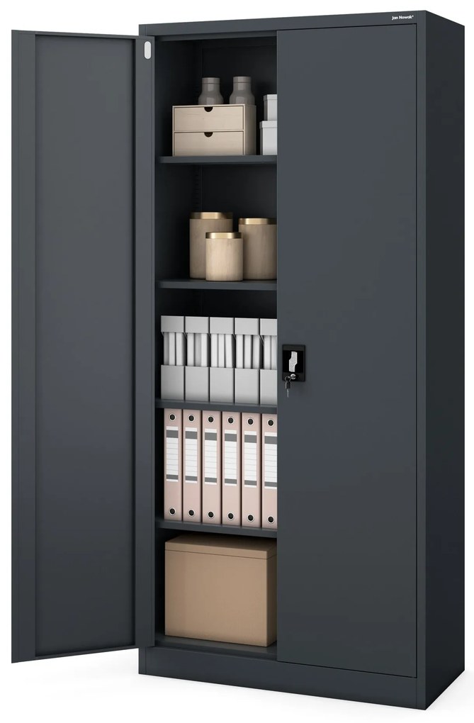 Fém iratszekrény JAN H, 900 x 1950 x 400 mm, antracit