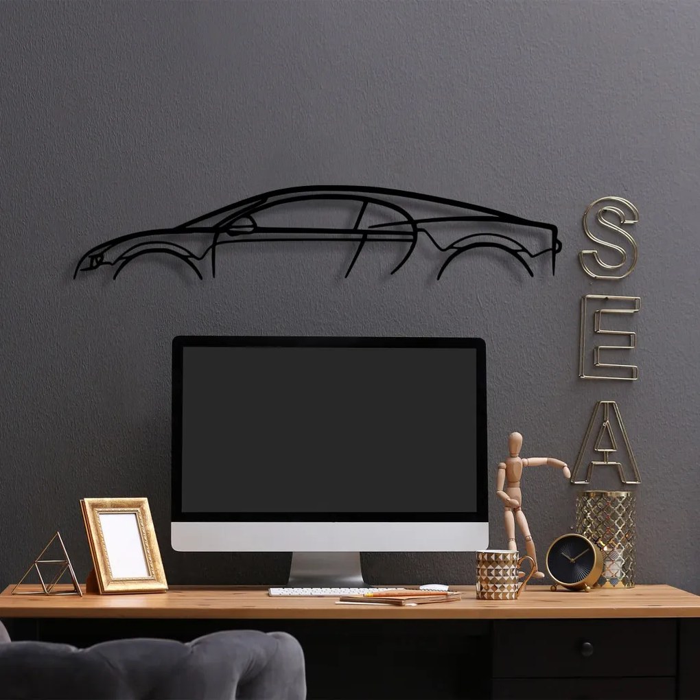 Bugatti fém fali dekoráció, 70×13 cm