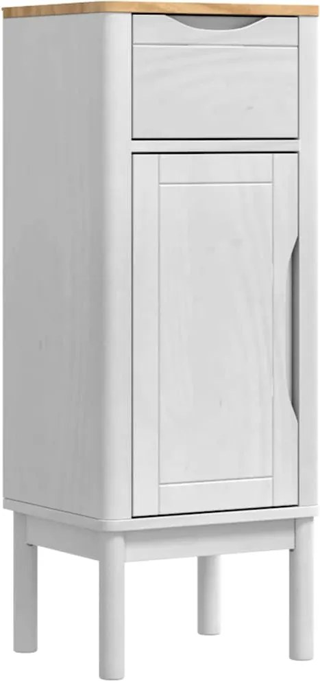 vidaXL Fürdőszoba Székény FLORO Fehér 35 x 30 x 90 cm Tömör fenyőfa