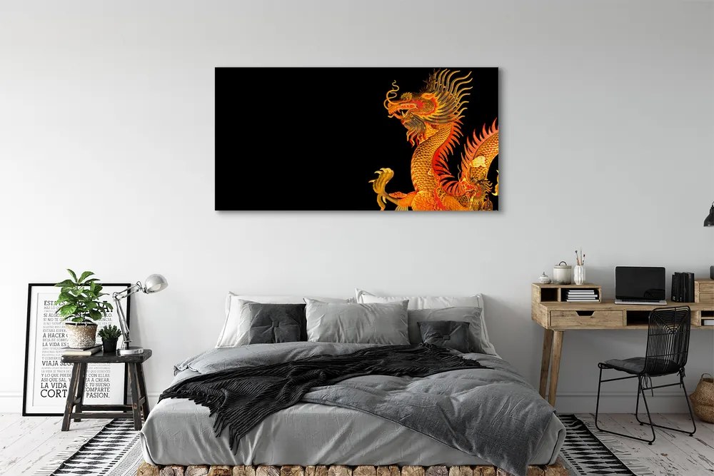 Canvas képek Japán arany sárkány 125x50 cm