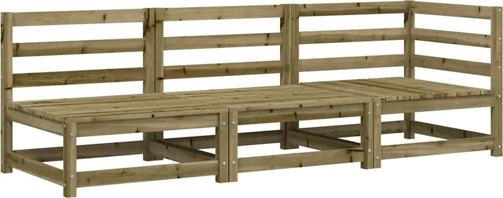 vidaXL háromszemélyes impregnált fenyőfa kerti kanapé