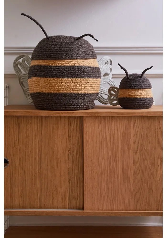 Textil játéktároló kosár ø 15x15 cm Baby Bee – Lorena Canals