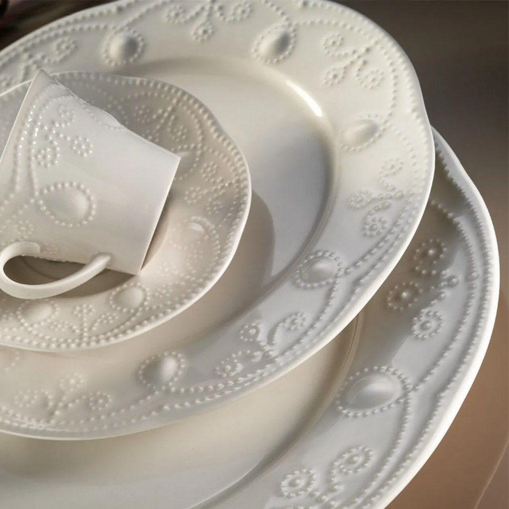 Kutahya Porselen 24 darabos Étkészlet, FLY24Y20014, porcelán, krémszín