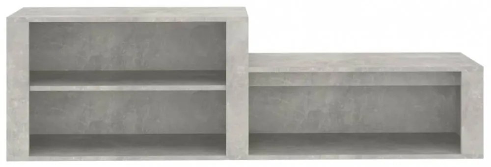betonszürke szerelt fa cipőszekrény 150x35x45 cm