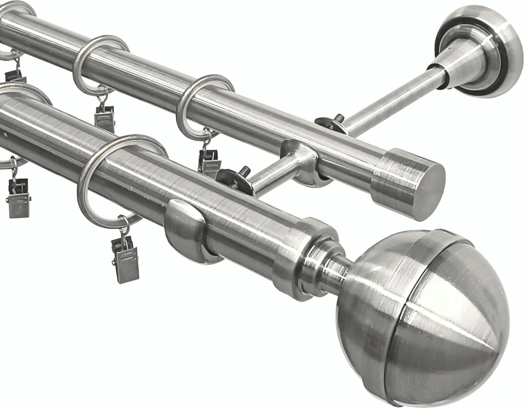 Függönykarnis dupla fém nikkel mix végek Imperia Deco 25+19 mm 180 cm