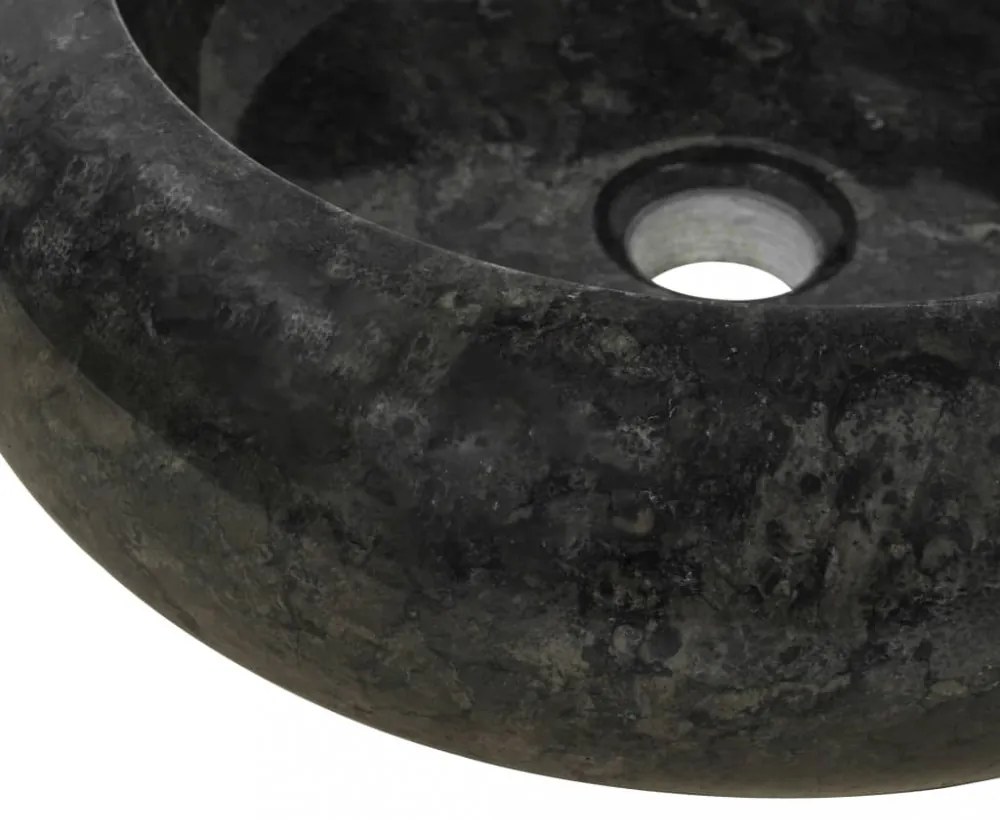 Fekete márvány mosdókagyló 40 x 12 cm
