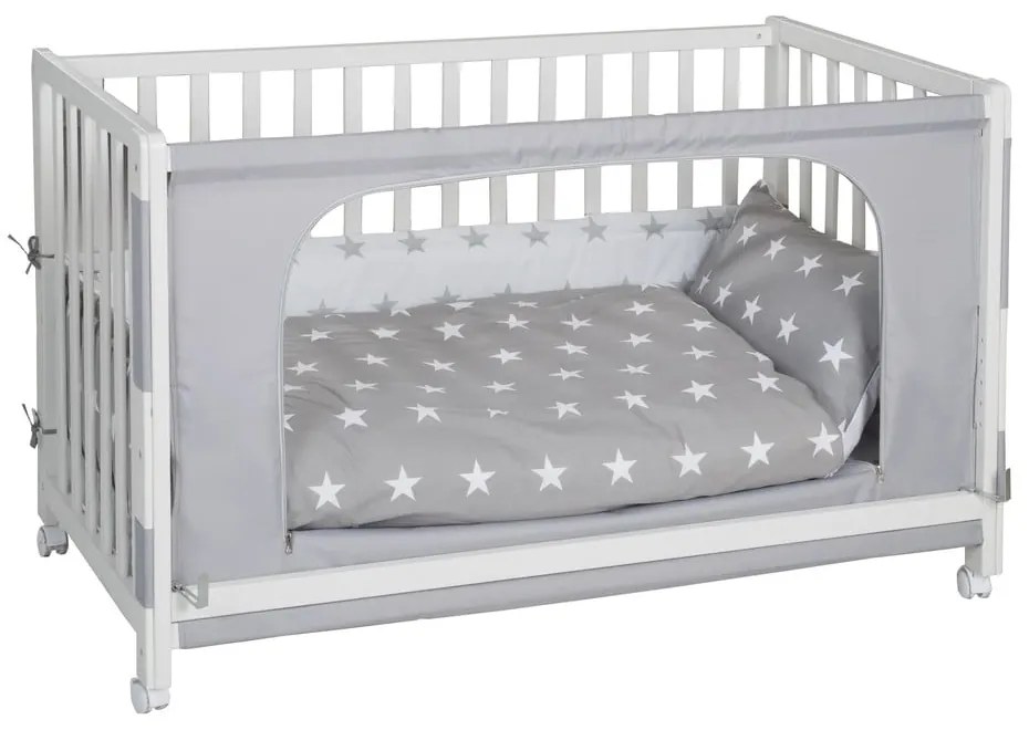 Fehér gurulós babaágy baldachinnal 60x120 cm Little stars – Roba