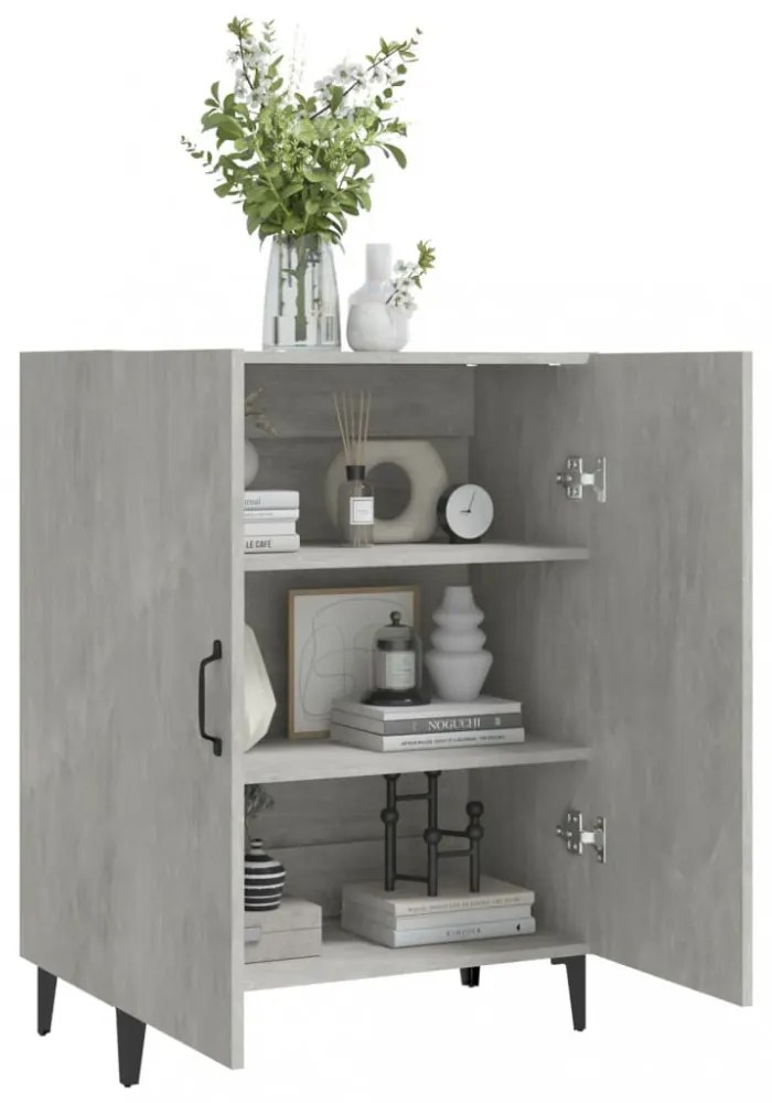 betonszürke szerelt fa tálalószekrény 70 x 34 x 90 cm