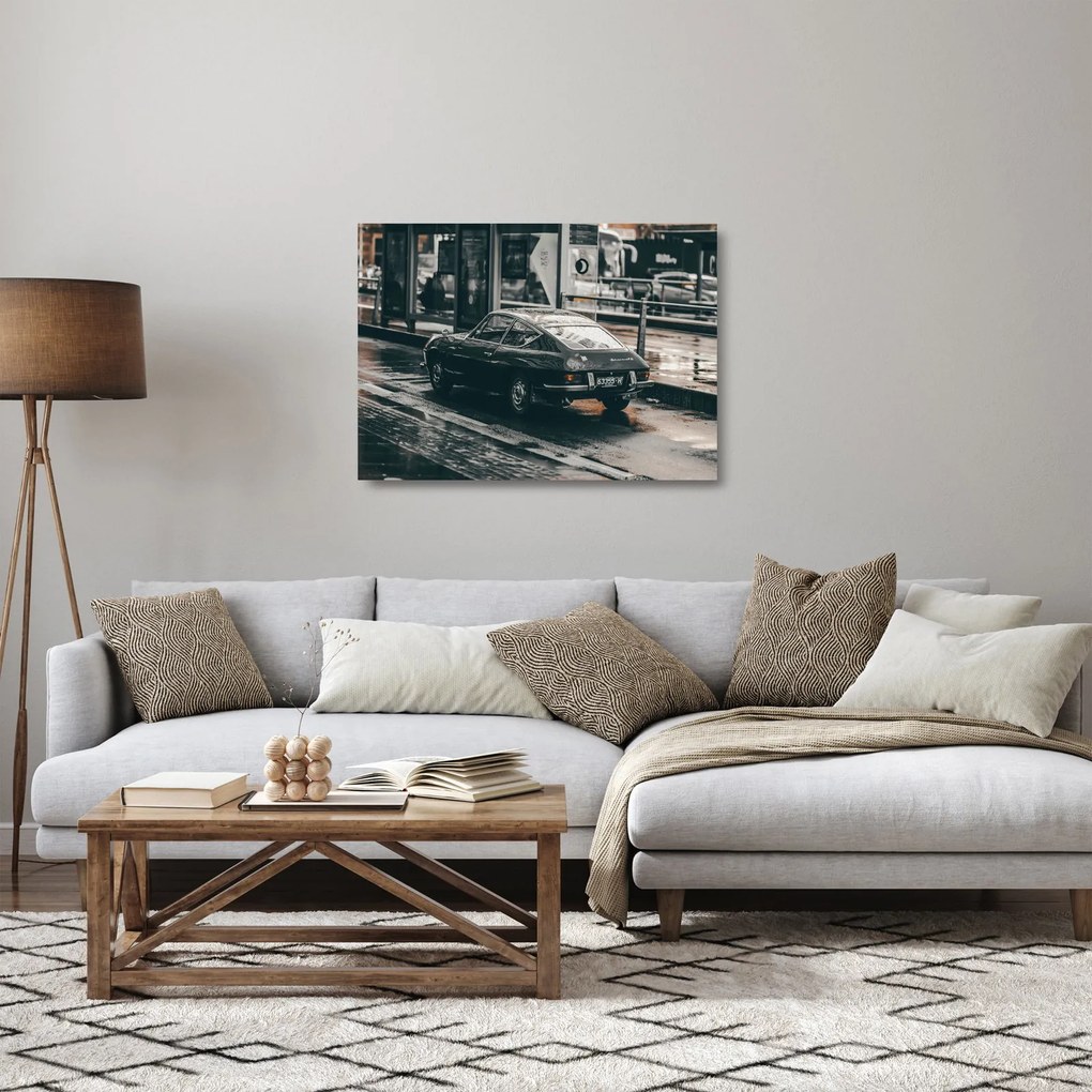 Egy mozgó autó képe (üvegen) (70x50 cm)