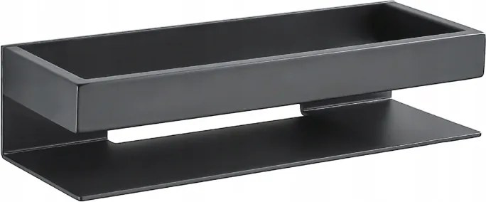 Zuhanypolc Fekete Rozsdamentes acél 30cm Függő Fürdőszoba