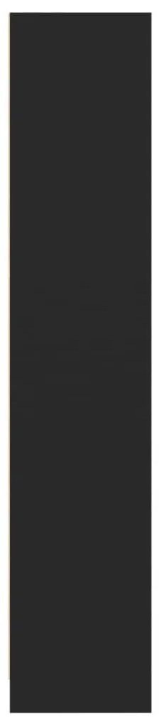 fekete szerelt fa könyvszekrény 57 x 28,5 x 107,5 cm
