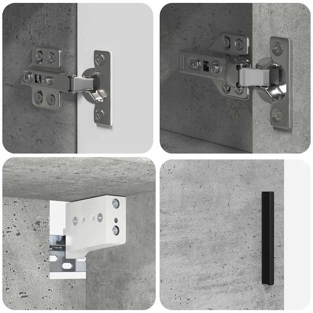 Fürdőszoba bútor szett 4 pcs Beton szürke 30 x 35 x 192 cm