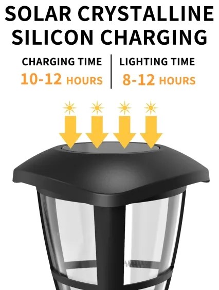 Aigostar - 12 darabos szett LED napelemes lámpa LED/0,06W/2V 33,8 cm 6500K IP44 fekete