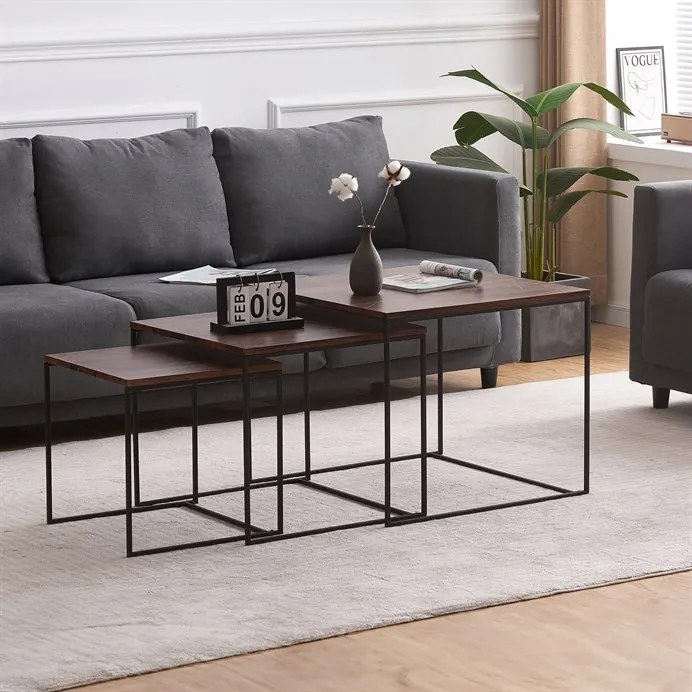 Dohányzóasztal 60×60 cm, MDF, Dió. AF-3008 WAL