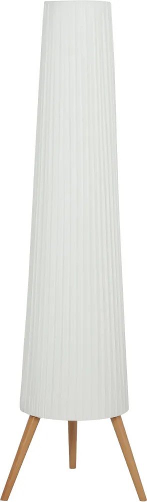 HOMCOM LED Állólámpa nappaliba, fa állvánnyal, lábkapcsolóval, 46 x 46 x 153 cm, fehér