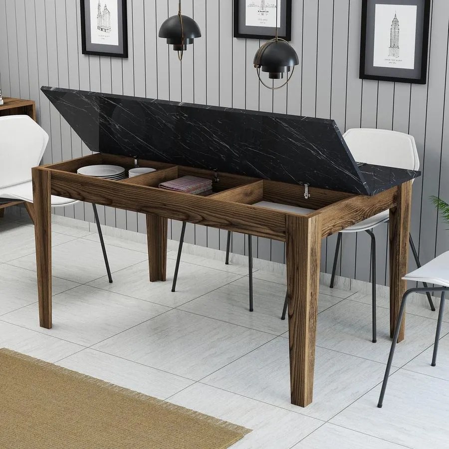 Étkező asztal Milan 518 - Walnut, Black