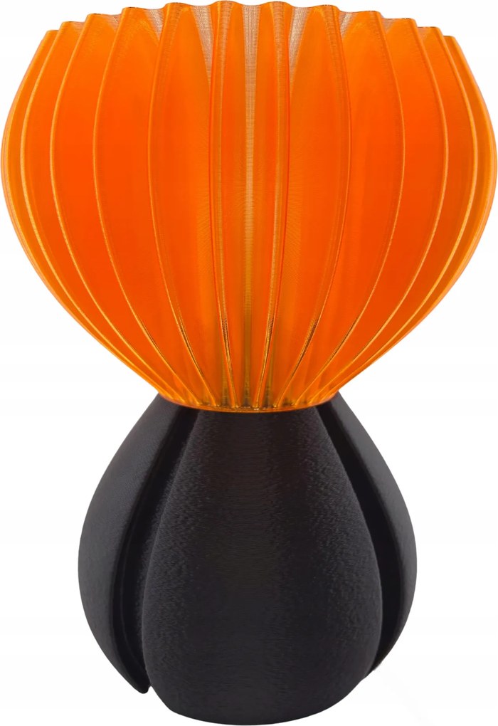 Saku design Led asztali lámpa E27 fekete narancssárga lámpabúra