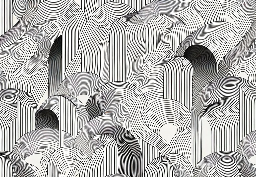 Fotótapéta - Fekete vonalak összevisszasága (147x102 cm)