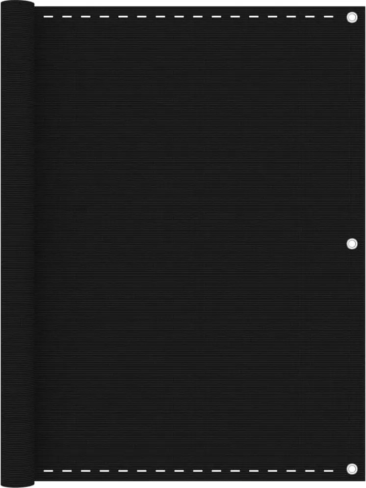 vidaXL fekete HDPE erkélyparaván 120 x 600 cm
