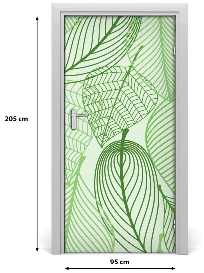 Ajtóposzter öntapadós Zöld levelek 75x205 cm