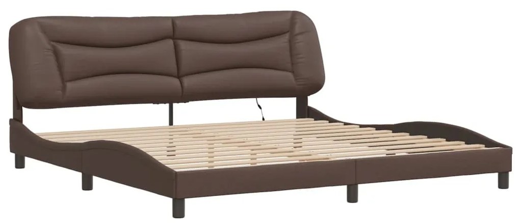 barna ágykeret LED-ekkel matrac nélkül Hvar 200 x 200 cm