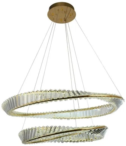 LED állítható fényerejű csillár kábellel LED/90W/230V 3000-6500K arany/króm + DO