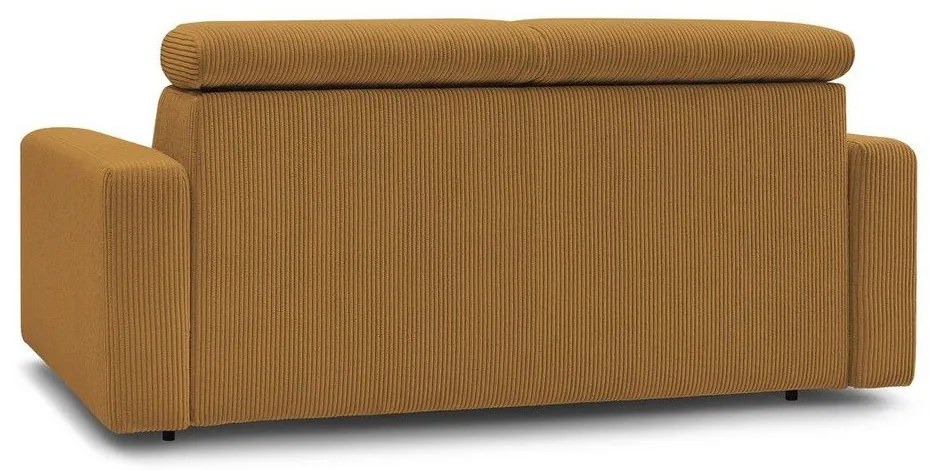 Mustársárga kordbársony kinyitható kanapé 195 cm Monaco – Bobochic Paris