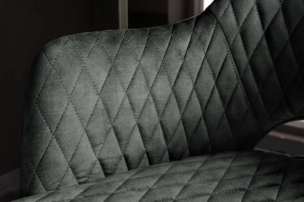 Design bárszék Laney szürke-zöld bársony