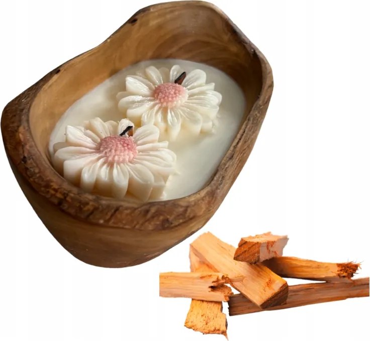 Dekoratív illatgyertya fából DMIO18S Arkay szantál